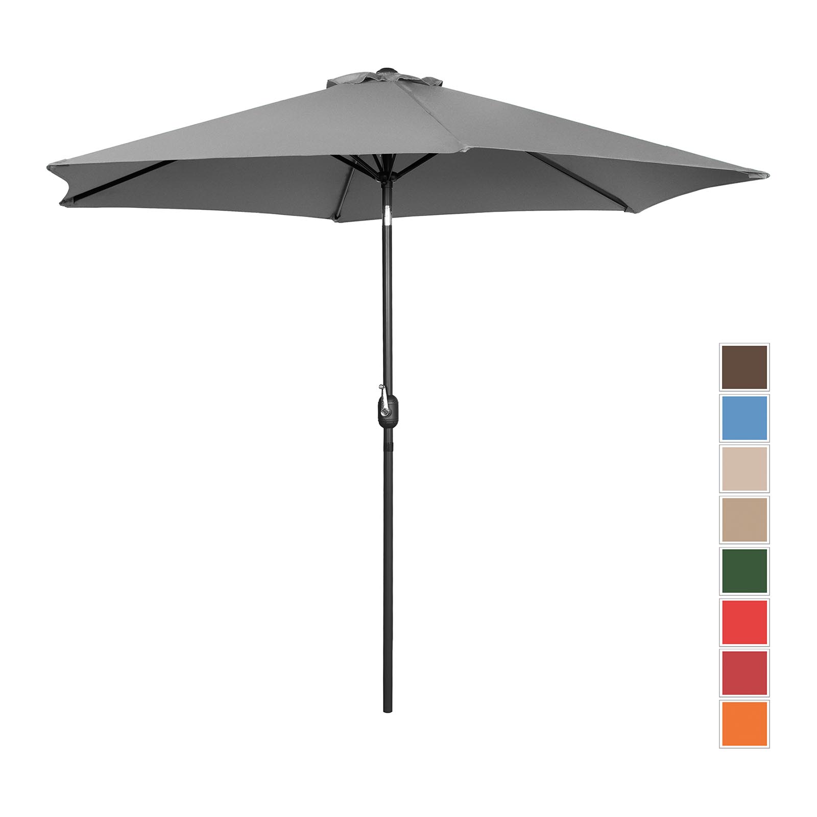 Parasoll - Dark grey - sekskantet - Ø 300 cm - vippbar