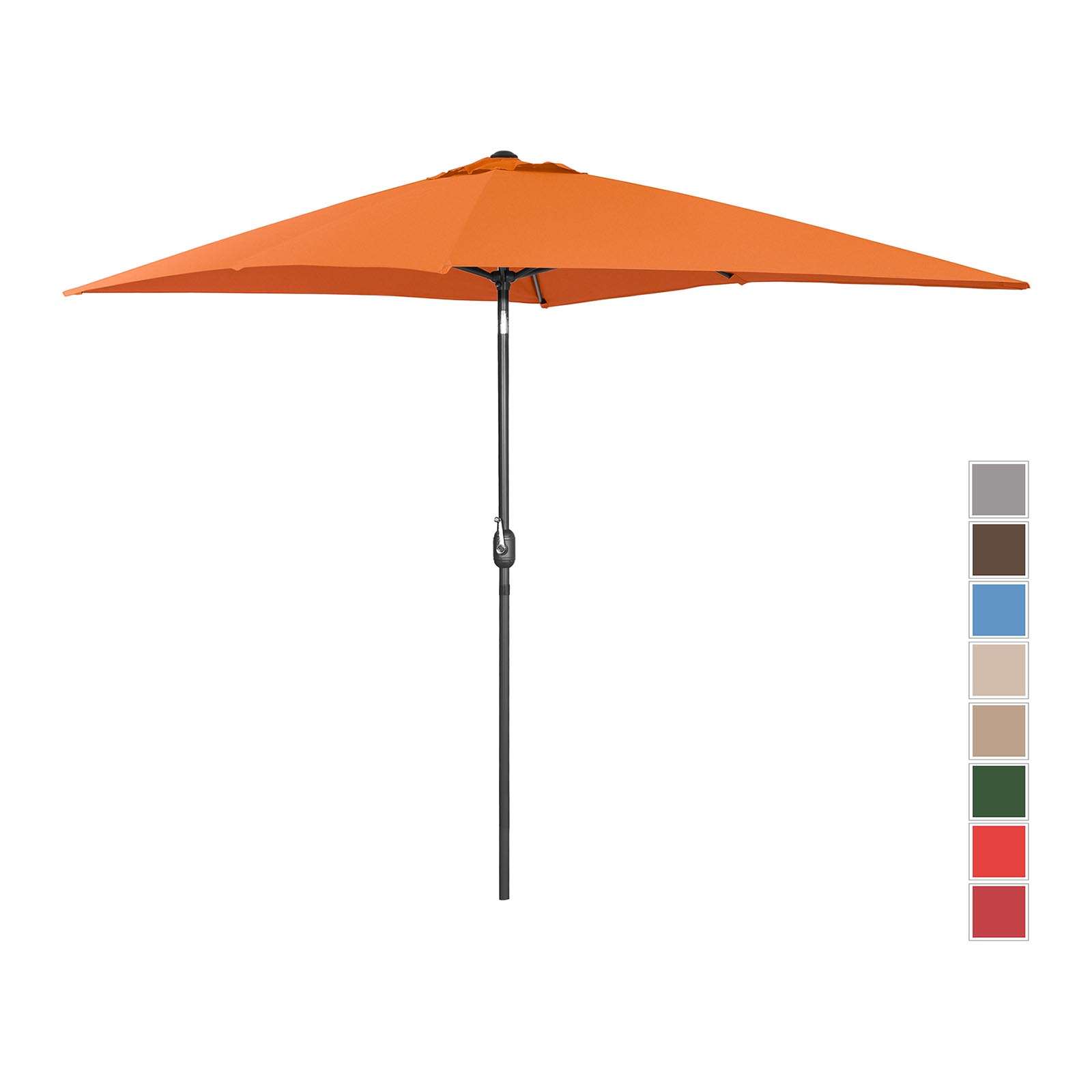 Parasoll - Orange - rektangulær - 200 x 300 cm - vippbar
