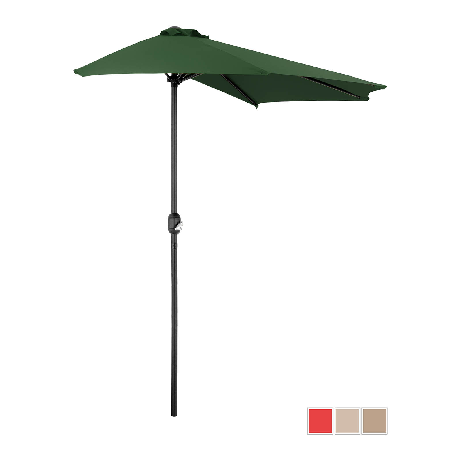 Halv paraply - grønn - femkantet - 270 x 135 cm